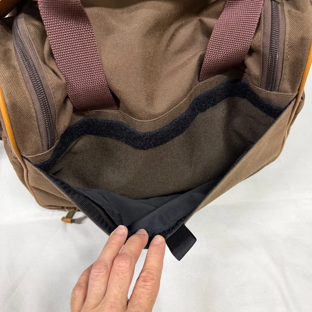 Vintage LL Bean Weekender Carry On Duffle Bag Brown Canvas Leather Travel